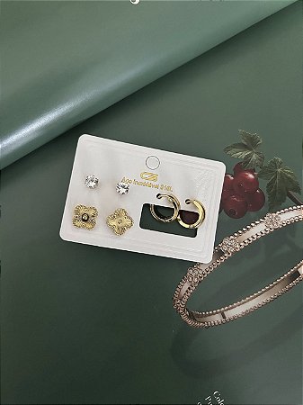 TRIO EM AÇO INOX DOURADO