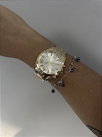 KIT RELÓGIO COM PULSEIRA OLHO GREGO