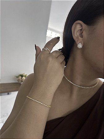 GARGANTILHA ARO STRASS DOURADA