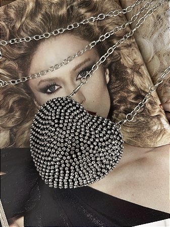 BAG ACESSÓRIO- CORAÇÃO COM STRASS