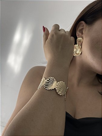 BRACELETE CONCHAS DOURADAS
