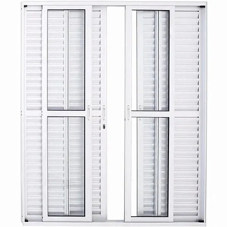 PORTA BALCÃO ALUMÍNIO BRANCO 6 FOLHAS VIDRO LISO
