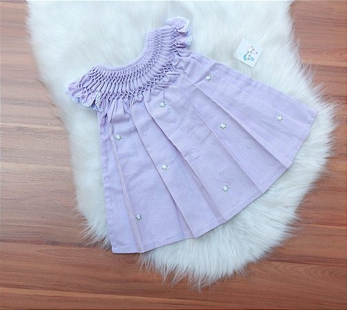 Vestido Casinha Abelha Lilas