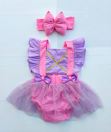 Romper Rapunzel Com Tiara