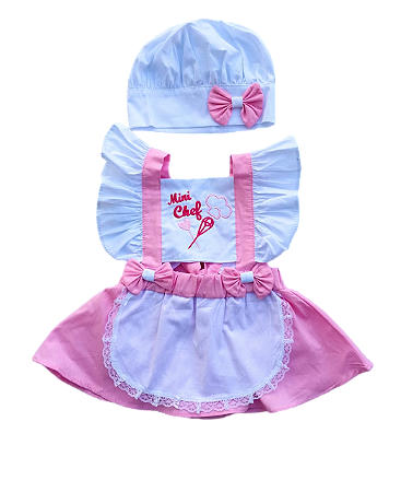 Salopete Mini Chefe Com Boina