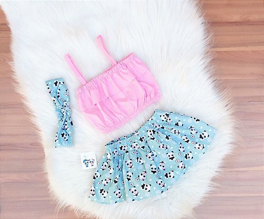 Conjunto Pandinha Com Tiara 3pcs