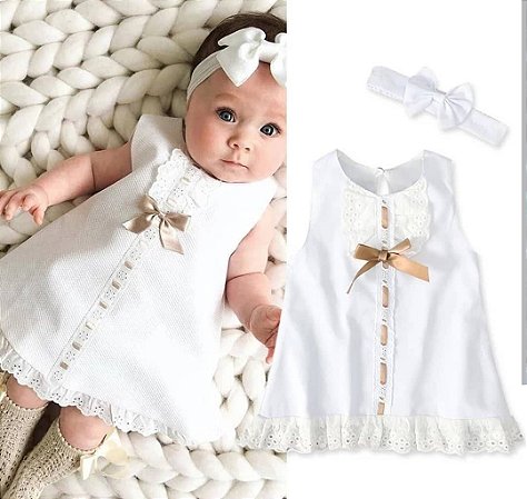 Vestido Branco Com Tiara