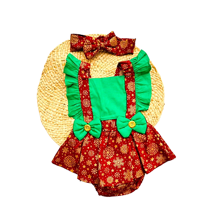 Romper Natal Bunda Rica C Tiara