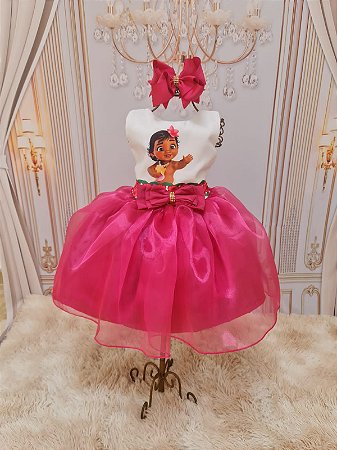 Vestido Infantil Temático Moana Baby Luxo