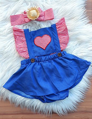 Salopete Xadrez  Junino Arraial 2 Pcs