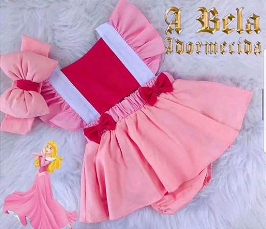 Romper Bela Adormecida Com Maxi Laço