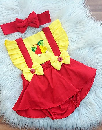Romper Caju Com Tiara