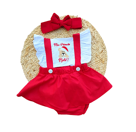 Romper Natal Com Tiara