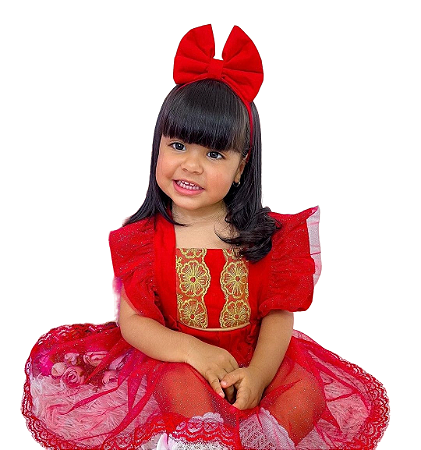 Romper Natal Com Tiara Luxo