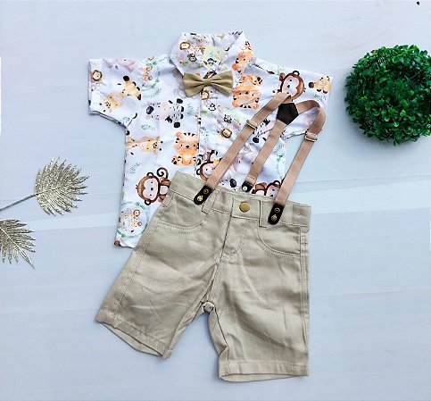 Conjunto Safari Menino 4 Pças - DG Baby Kids - Artigos e roupas infantis