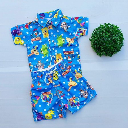 Conjunto mauricinho Galinha pintadinha