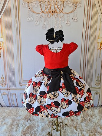 Vestido minnie vermelha temático festa