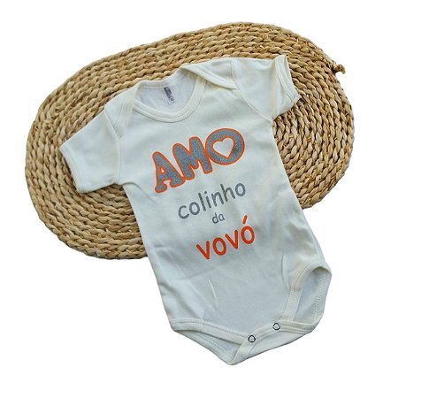 Body frases "amo o colinho da vovó" bebe menino ou menina