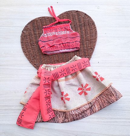 Conjunto fantasia menina temático moana