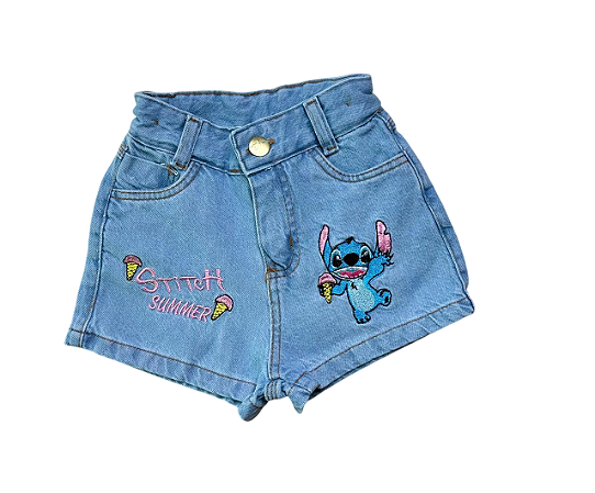 Short Jeans lilo Stitch Bordado