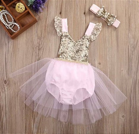 Romper Bailarina com Tiara