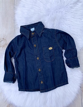 Camisao Jeans Manga Longa