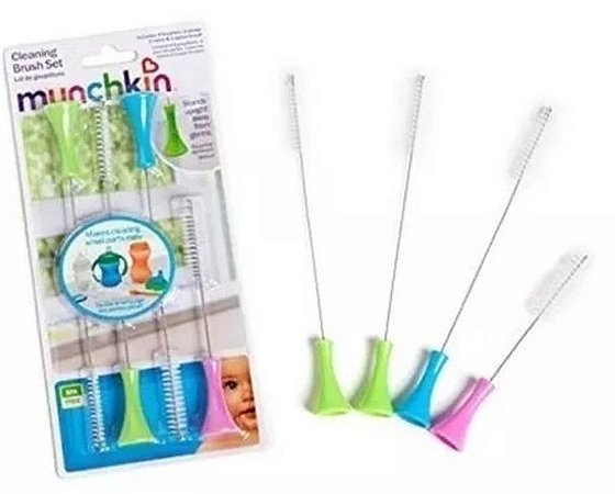 Kit Para limpeza de Copo e Canudo Munchkin 4 pecas