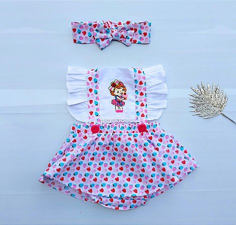 Romper Moranguinho C/ Tiara