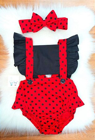 Romper Joaninha c Tiara