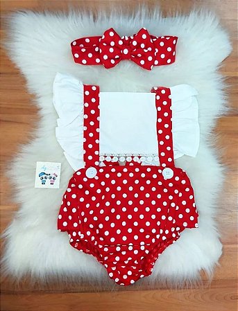 Body Fantasia Bebe Menina Poa Circo Vermelho C Tiara Mesver