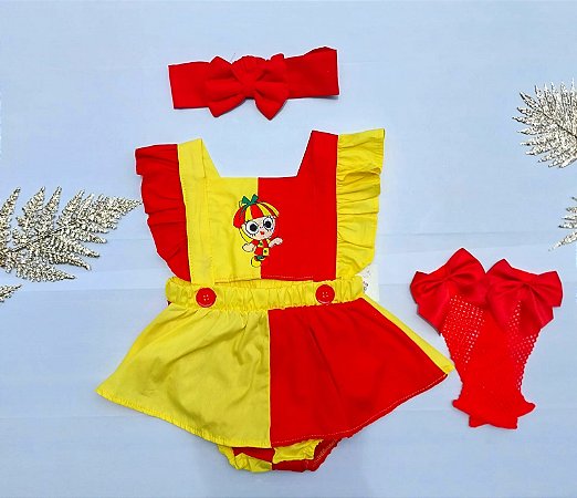 Romper Boneca Emilia Com Tiara