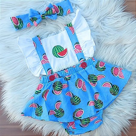 Romper Bebe Melancia C Tiara Mesver