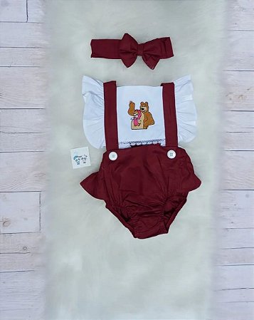 Jardineira Body Baby Romper - Temático Marsha