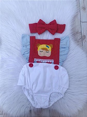 Jardineira Romper Bebe Boneca Metoo Bailarina