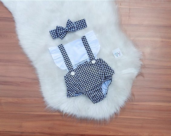 Romper  Xadrez Com TIara
