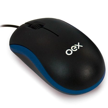 Mouse Óptico Standard Mini MS103 Preto e Azul - Oex