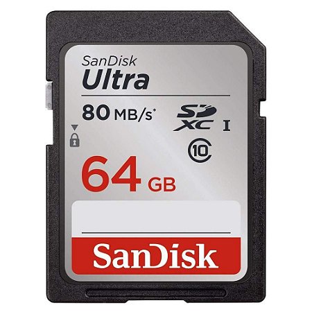 Cartão de Memoria SD 64GB Ultra Classe 10 48mb/s UHS-I - Sandisk