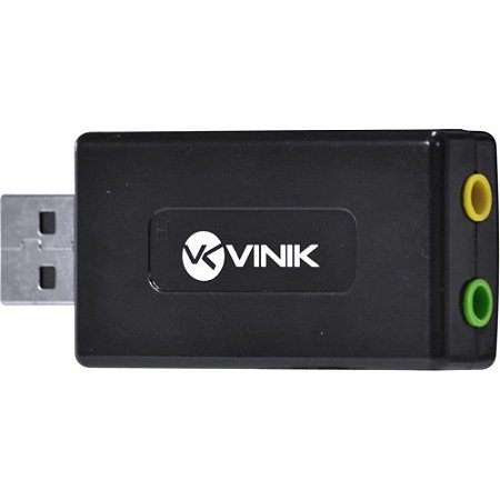 Adaptador Placa de Som USB 7.1 Canais Virtuais AUSB71 - Vinik