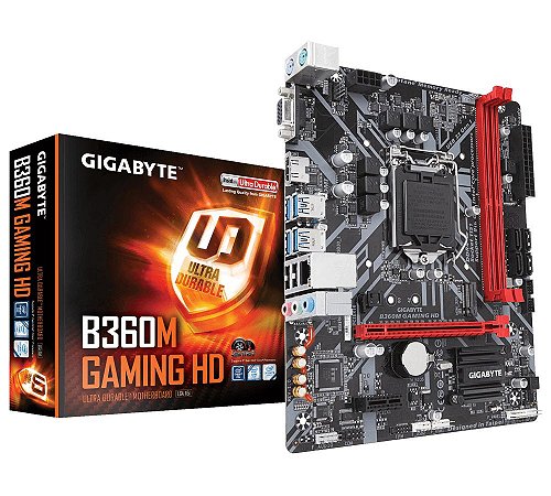 Placa Mãe Gigabyte B360M Gaming HD Intel LGA 1151 mATX DDR4 - Gigabyte