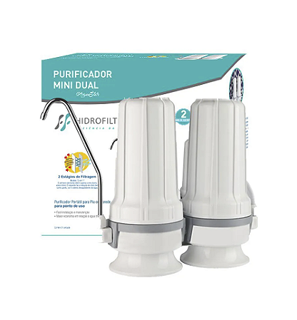Purificador de Água Hidro Filtros 2 Etapas AS4 Mini Dual