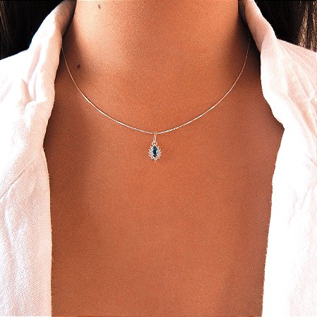 Colar de gota azul