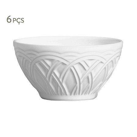 Conjunto 6 bowl cestino branco porto brasil