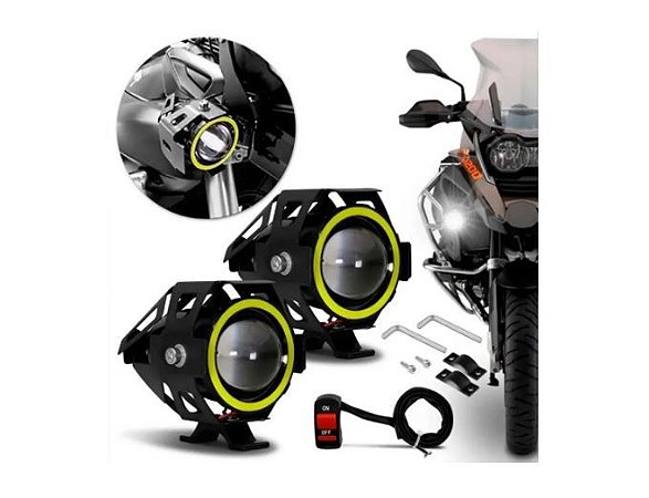 Farol Milha Led Moto U7 Olhos Anjo - Shock Light - Saint Peças e Acessórios  Automotivos