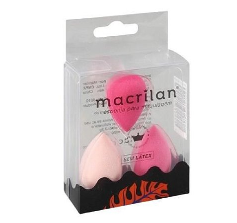 KIT COM 3 MINI ESPONJAS PARA MAQUIAGEM - MACRILAN