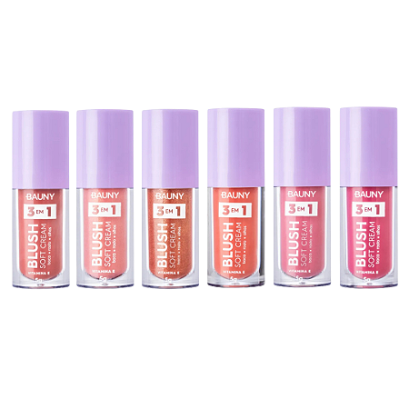Blush Líquido Soft Cream 3 em 1 Bauny