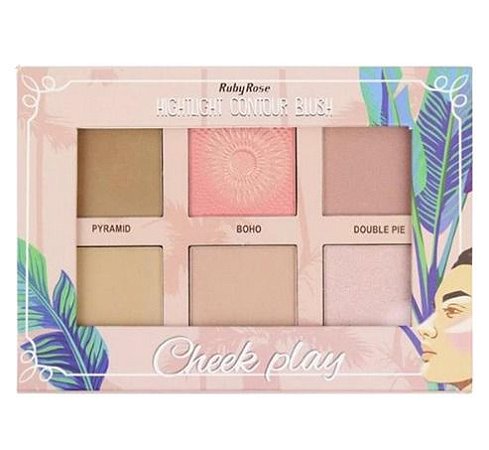 PALETA DE ILUMINADOR, CONTORNO E BLUSH CHEEK PLAY - RUBY ROSE