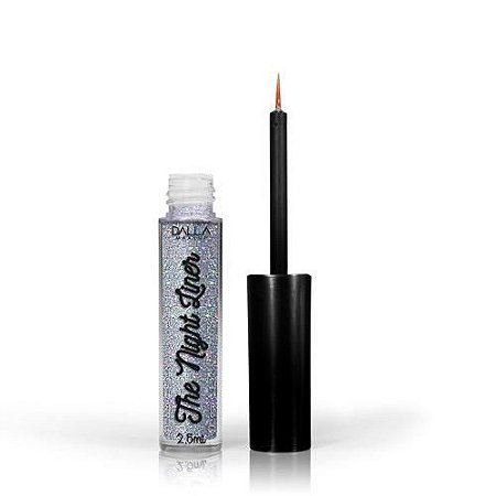 DELINEADOR COM GLITTER THE NIGHT LINER VEGANO - DALLA MAKEUP