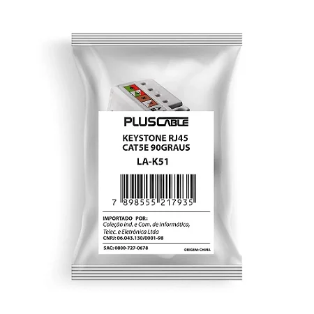 KEYSTONE RJ45 CAT5E 90GRAUS LA-K51 PLUSCABLE