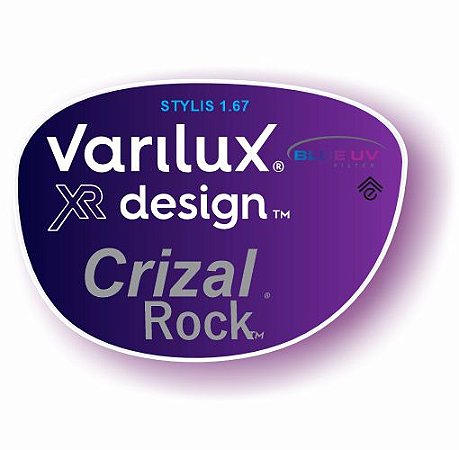 Varilux XR Design Stylis 167 Blue Uv Crizal Rock