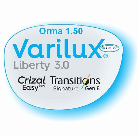 Varilux Liberty Orma Transitions Blue Uv Crizal Easy Pro